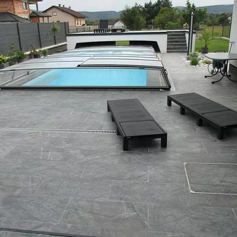 #sky blue quartzite floor